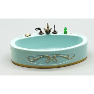 Ideal Dollhouse Petite Princess Bathtub Bathroom Swan Faucet Vintage 1960s